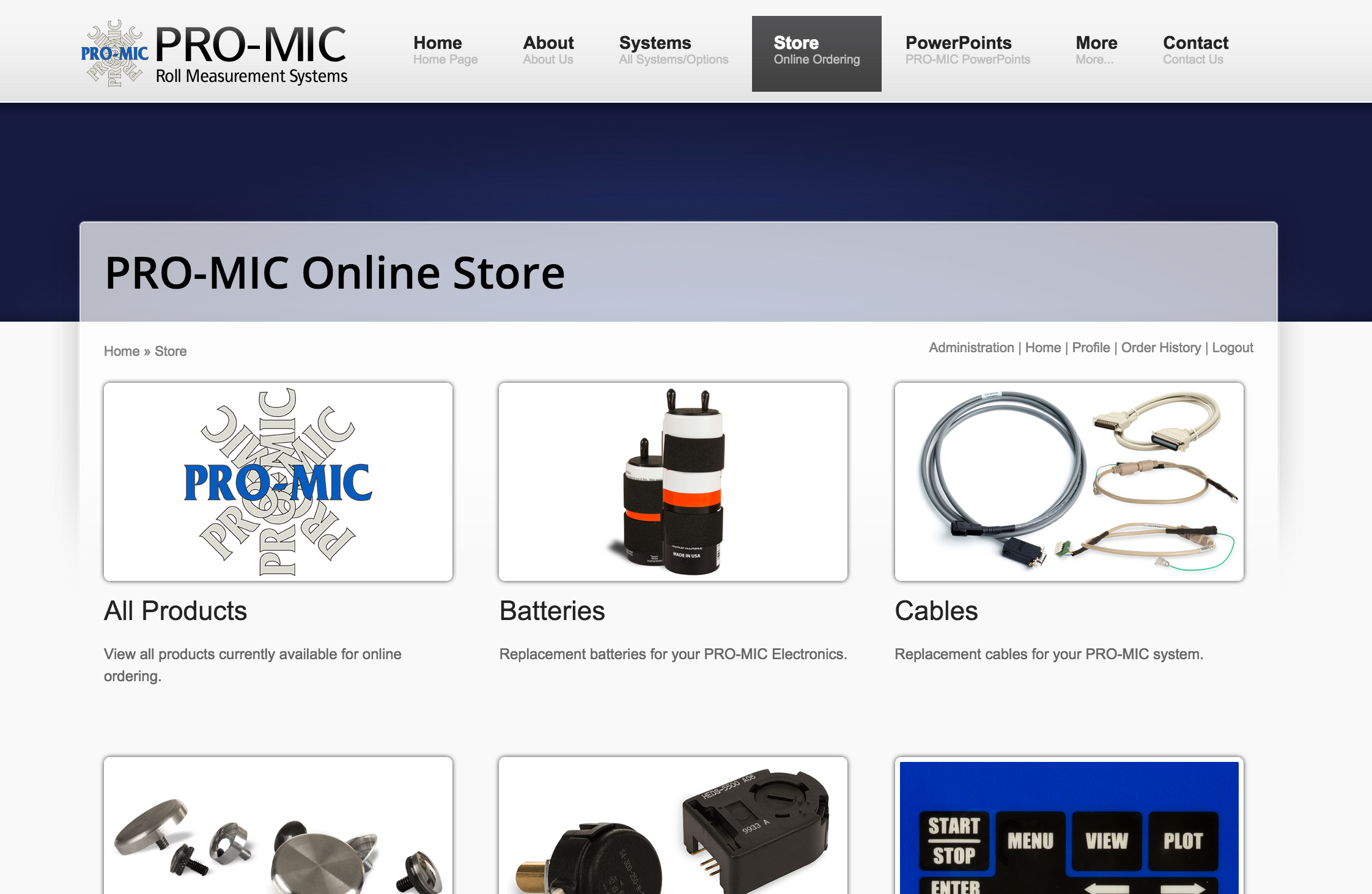 Screenshot of PRO-MIC Online Store - Click to view the store